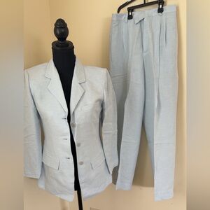 COMPANY ELLEN TRACY WOMAN TWO PIECES Light Blue Blazer and Pants Set